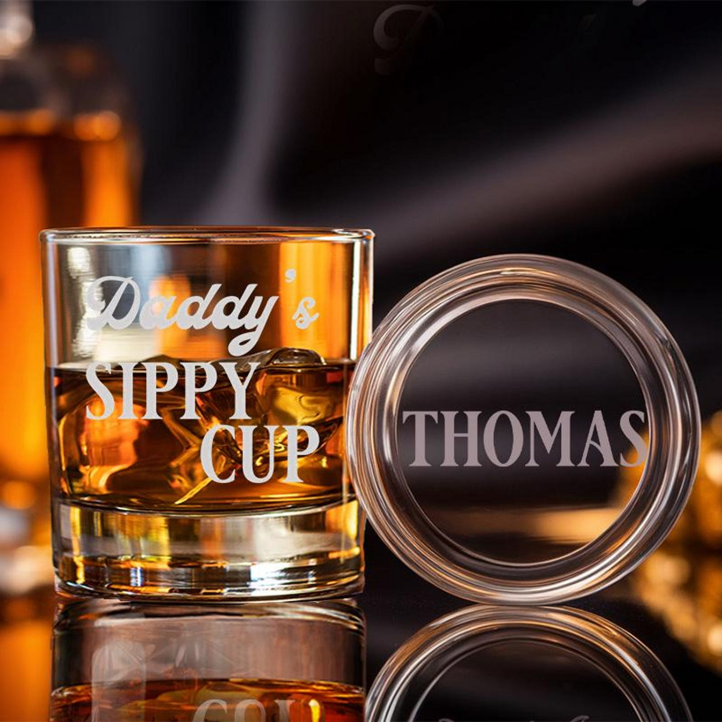 Personalized Daddy's Sippy Cup Whiskey Glass | Gift For Dad | Father's Day Gift | Engraved Whiskey Glass