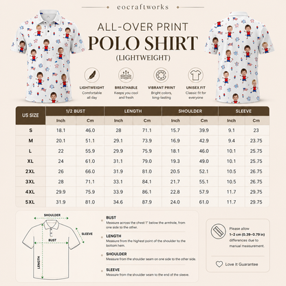Custom Photo Dad Polo Shirt, Personalized Polo Shirt For Husband Dad Grandfather