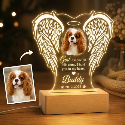 Custom Photo Dog In My Heart Wooden LED Light | Personalized Dog Photo LED Night Light | Pet Loss Sympathy Gift TOM99