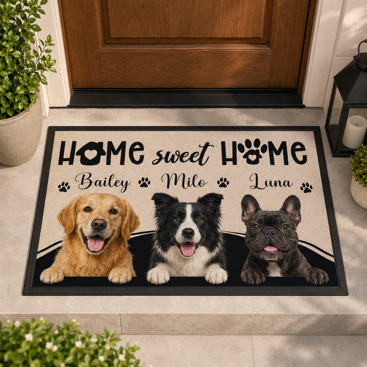 Custom Photo Home Sweet Home Dog Doormat | Photo Pet Doormat | Gift For Dog Lovers