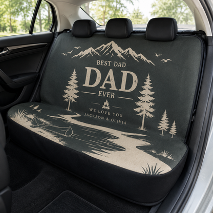 Personalized Best Papa Car Rear Seat Cover, Custom Back Seat Protector For Dad, Gift For Dad TOM99