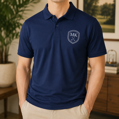 Custom Photo Dad Golf Lover Polo Shirt, Personalized Polo Shirt For Husband Dad Grandfather TOM99