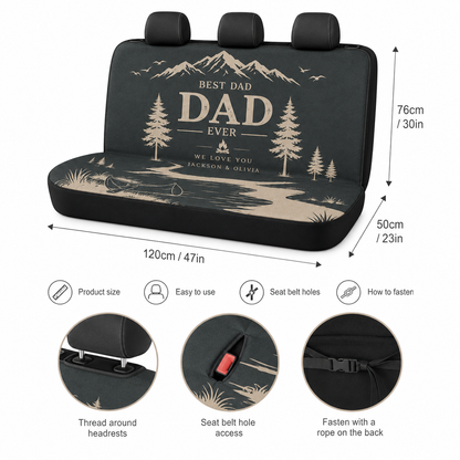 Personalized Best Papa Car Rear Seat Cover, Custom Back Seat Protector For Dad, Gift For Dad TOM99