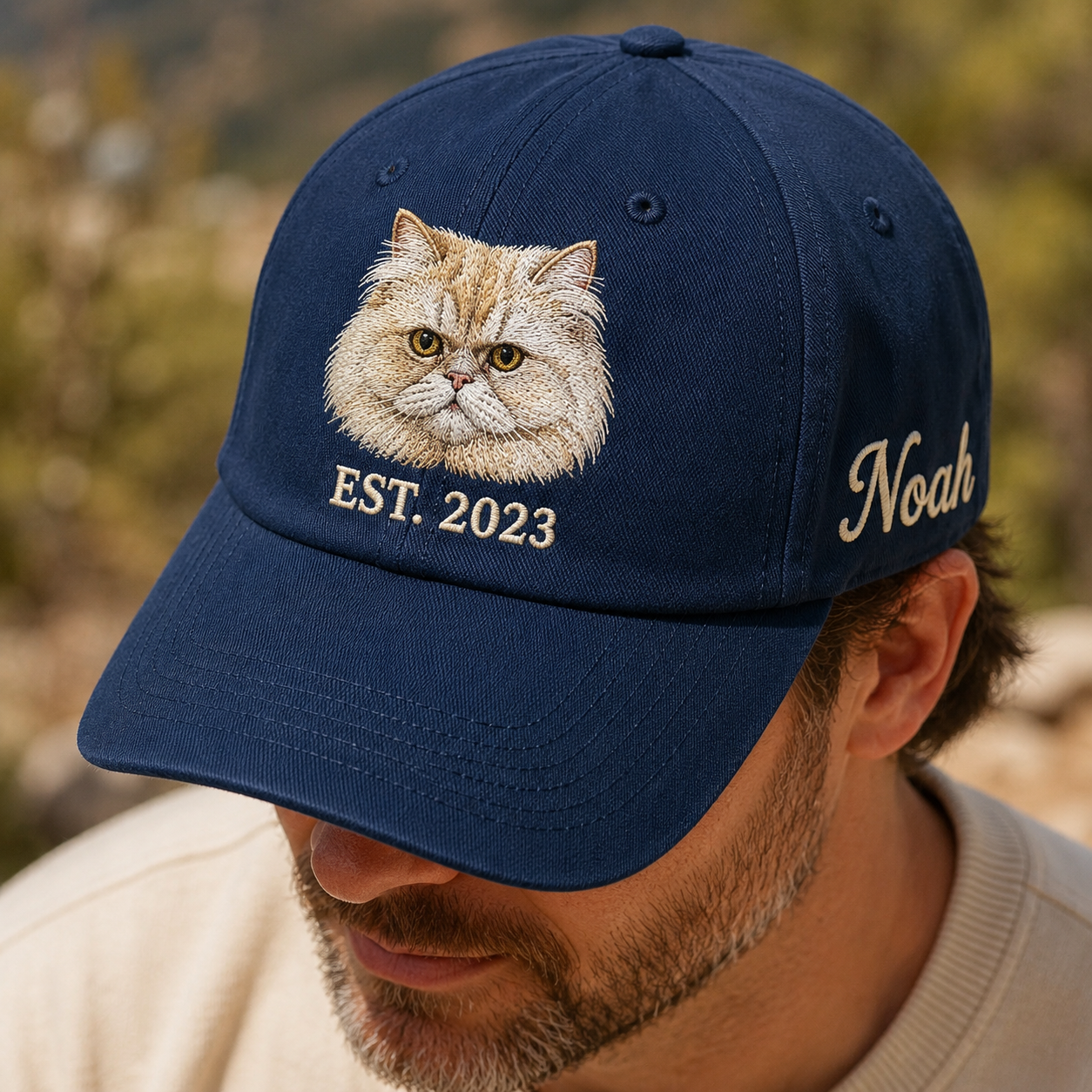 Custom Photo Cat Embroidered Hat | Gift For Cat Lovers Pa99