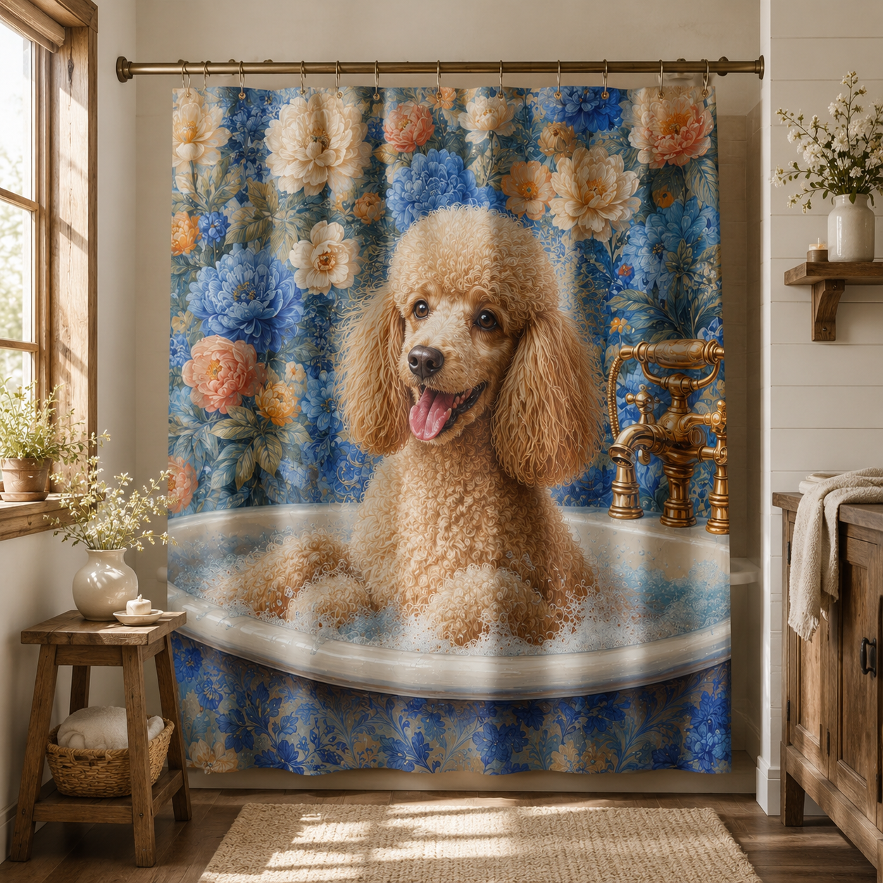Custom Photo Dog Shower Curtain | Gift For Dog Lovers