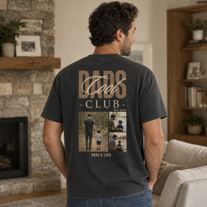 Custom Dad Club Photo Wash T-Shirt, Personalized Dad Gifts | Gift For Dad TOM99