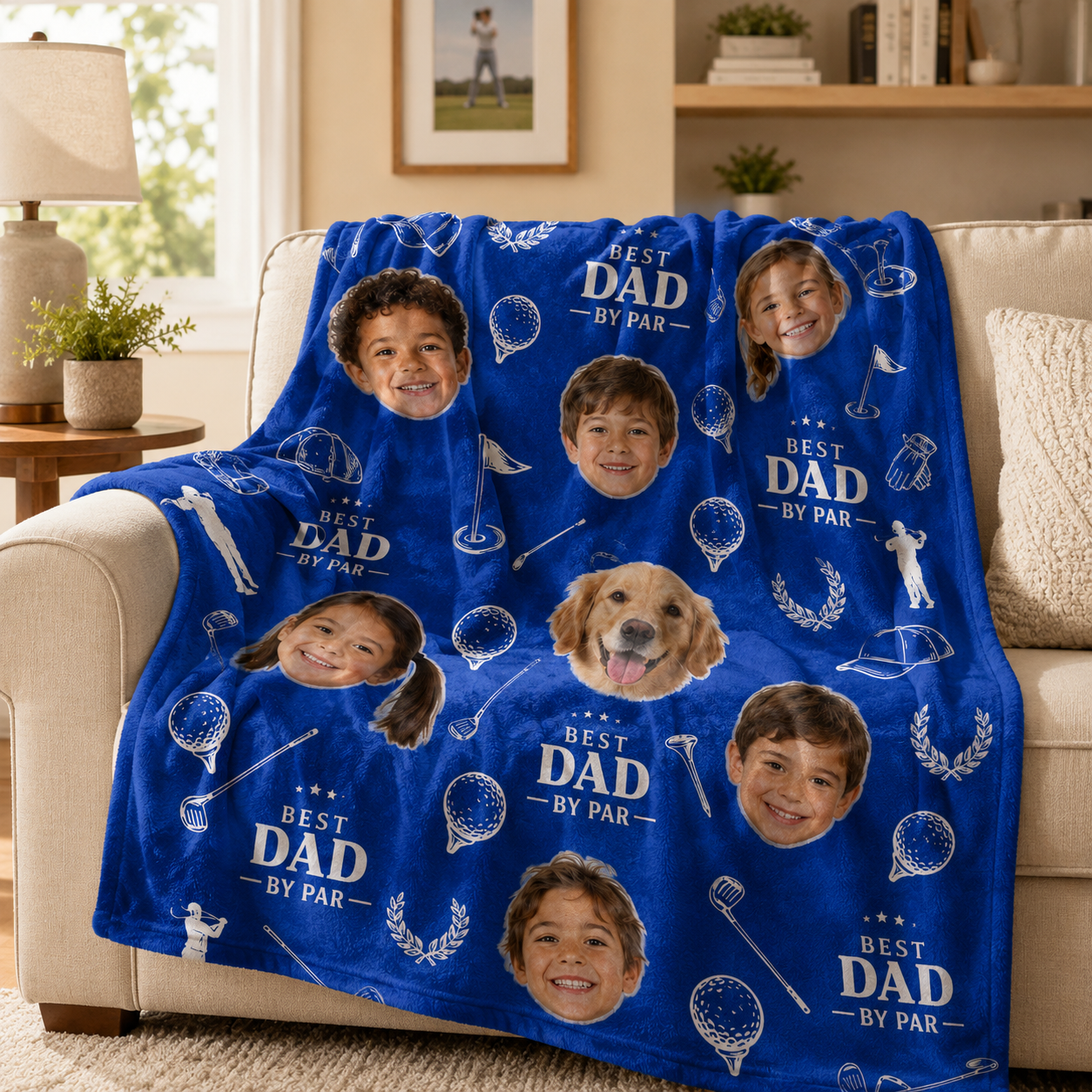 Custom Photo Dog Dad Blanket, Personalized Dad Gifts | Gift For Dad TOM99