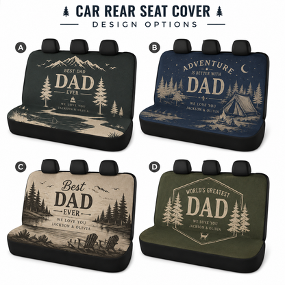 Personalized Best Papa Car Rear Seat Cover, Custom Back Seat Protector For Dad, Gift For Dad TOM99