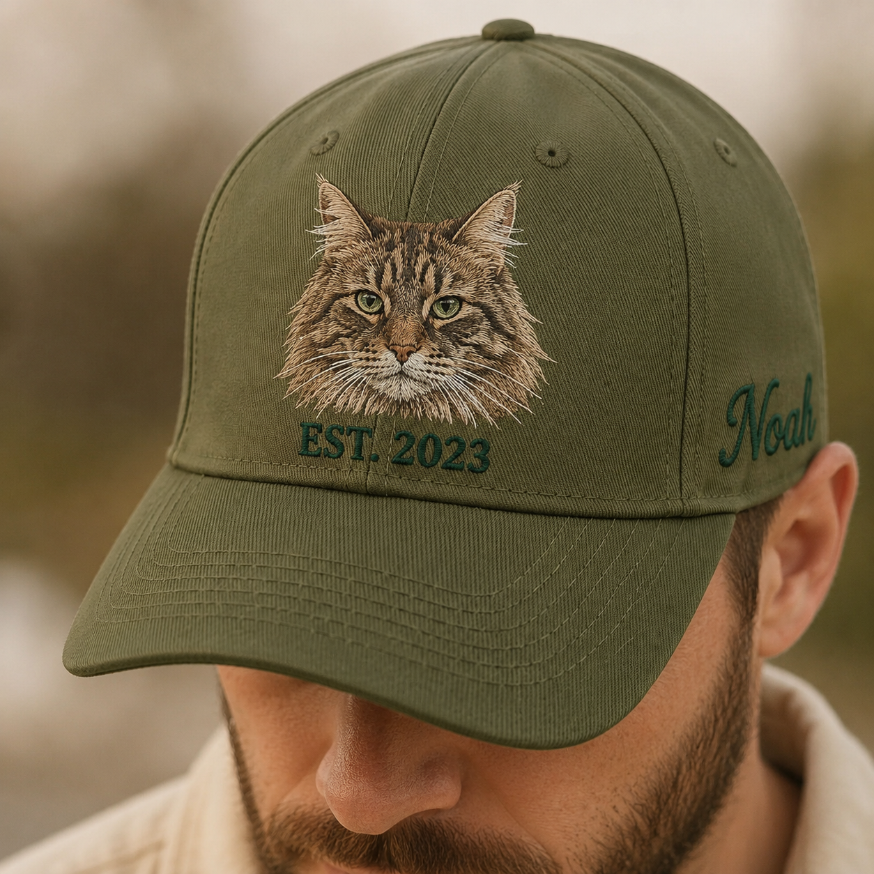 Custom Photo Cat Embroidered Hat | Gift For Cat Lovers Pa99
