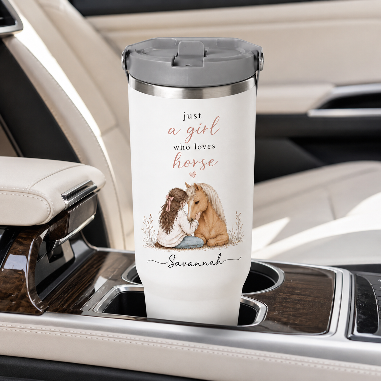 Custom Photo Just A Girl Who Loves Horse 30oz Tumbler | Gift For Horse Lovers | Pet Lover Gifts TOM99