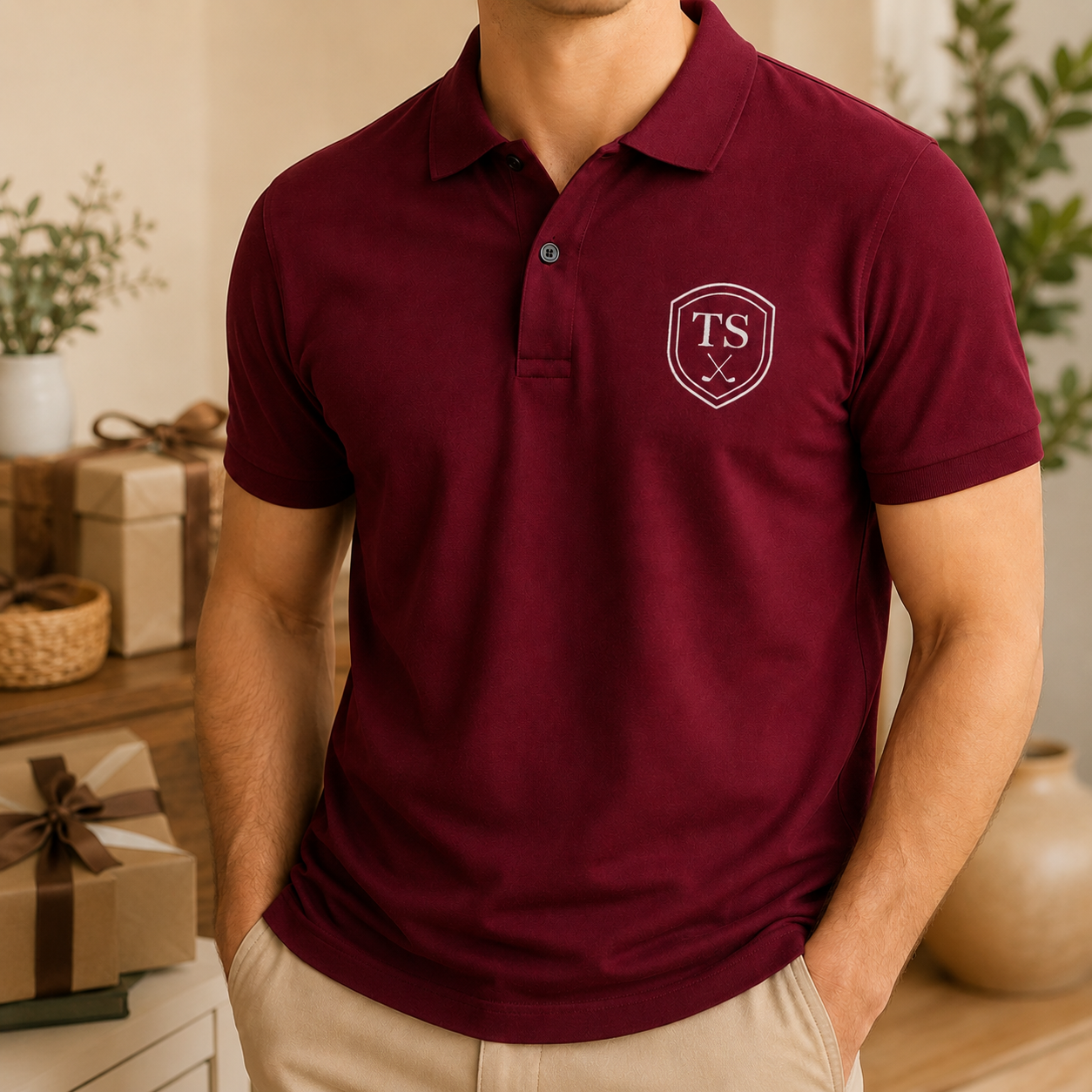 Custom Photo Dad Golf Lover Polo Shirt, Personalized Polo Shirt For Husband Dad Grandfather TOM99