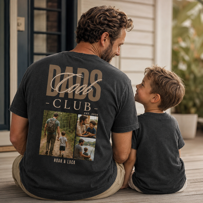 Custom Dad Club Photo Wash T-Shirt, Personalized Dad Gifts | Gift For Dad TOM99