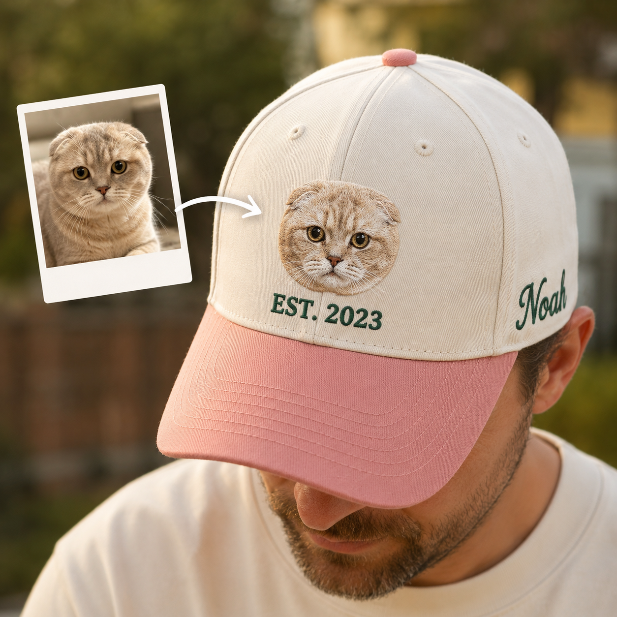 Custom Photo Cat Embroidered Hat | Gift For Cat Lovers Pa99