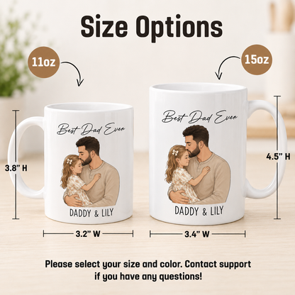 Custom Photo Best Dad Ever Mug, Personalized Mug Mug For Husband Dad Grandfather TOM99