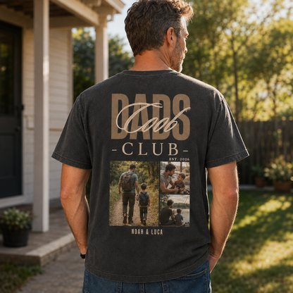 Custom Dad Club Photo Wash T-Shirt, Personalized Dad Gifts | Gift For Dad TOM99