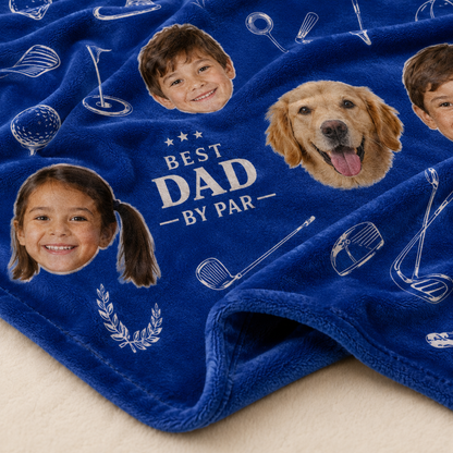 Custom Photo Dog Dad Blanket, Personalized Dad Gifts | Gift For Dad TOM99