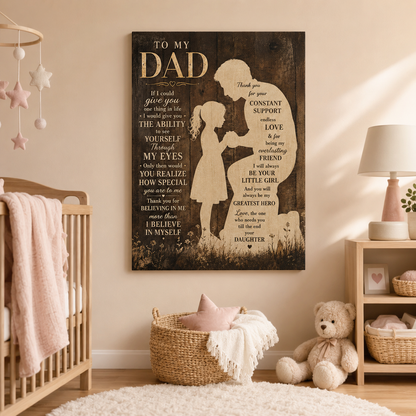 Custom Photo To My Dad Canvas Wall Art - Custom Gift For Dad TOM99