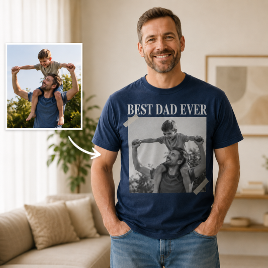 Custom Photo Best Dad Wash T-Shirt, Personalized Dad Gifts | Gift For Dad TOM99