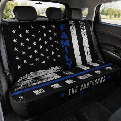 Personalized Dad Family Car Rear Seat Cover, Custom Back Seat Protector For Dad, Gift For Dad TOM99