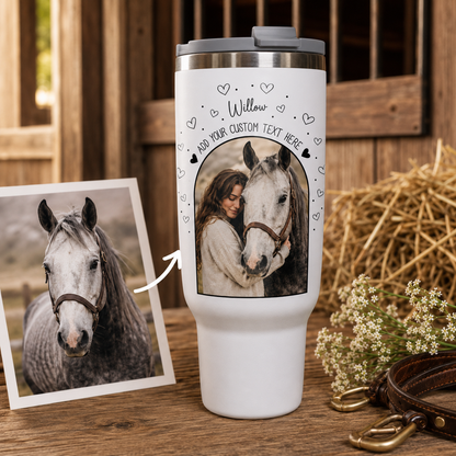 Custom Photo Girl Horse 30oz Tumbler | Gift For Horse Lovers | Pet Lover Gifts TOM99