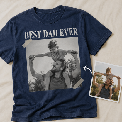 Custom Photo Best Dad Wash T-Shirt, Personalized Dad Gifts | Gift For Dad TOM99