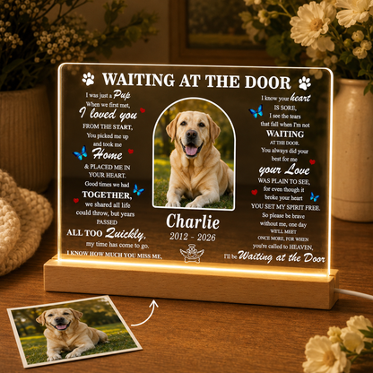 Custom Photo Dog Memory Wooden LED Light | Personalized Dog Photo LED Night Light | Pet Loss Sympathy Gift TOM99 (Copy)