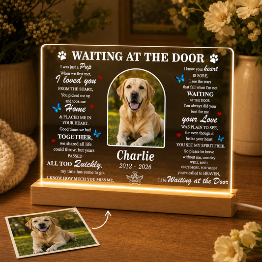 Custom Photo Dog Memory Wooden LED Light | Personalized Dog Photo LED Night Light | Pet Loss Sympathy Gift TOM99 (Copy)