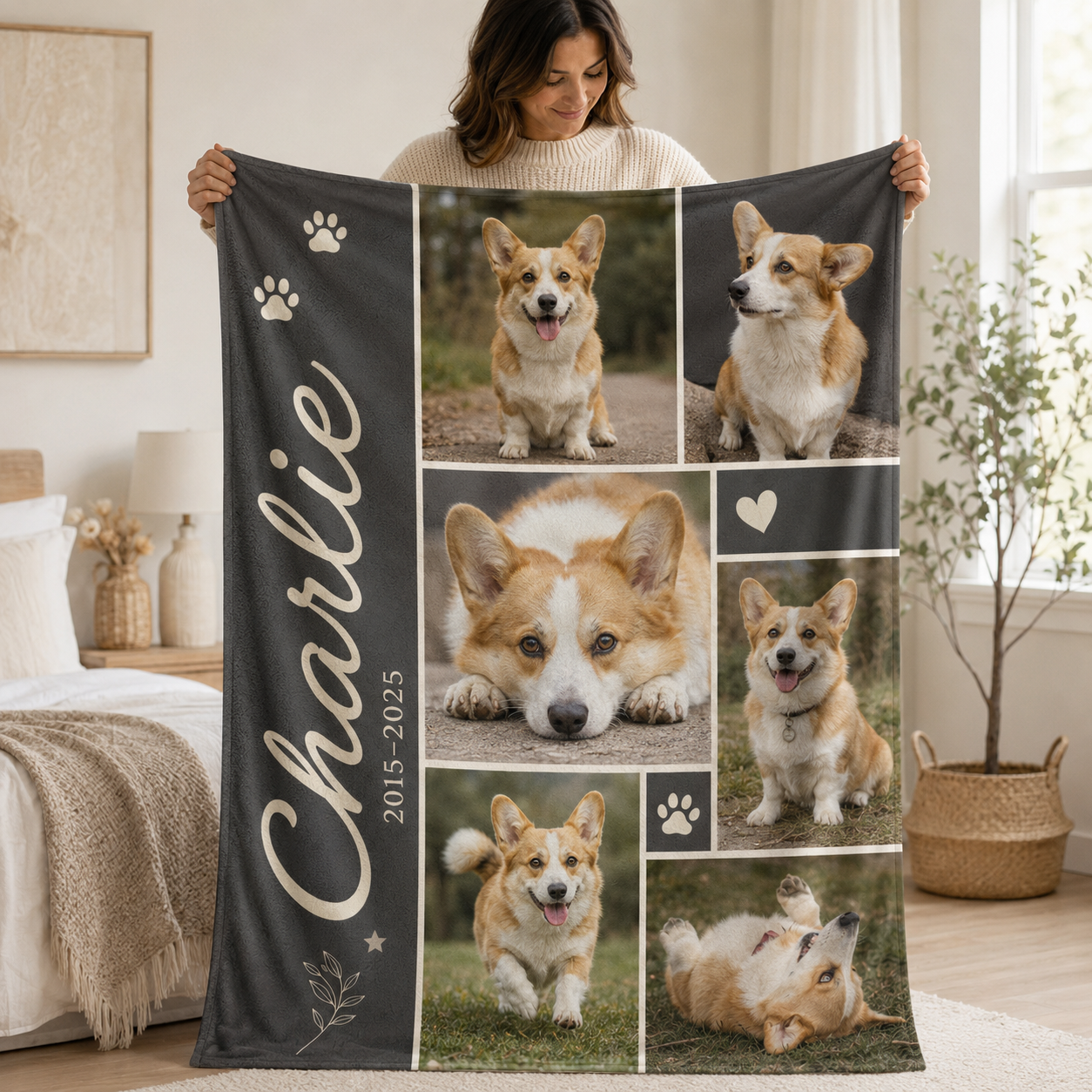 Custom Photo Dog Memories Blanket | Personalized Dog Lovers Gifts | Gift For Dog Lovers TOM99
