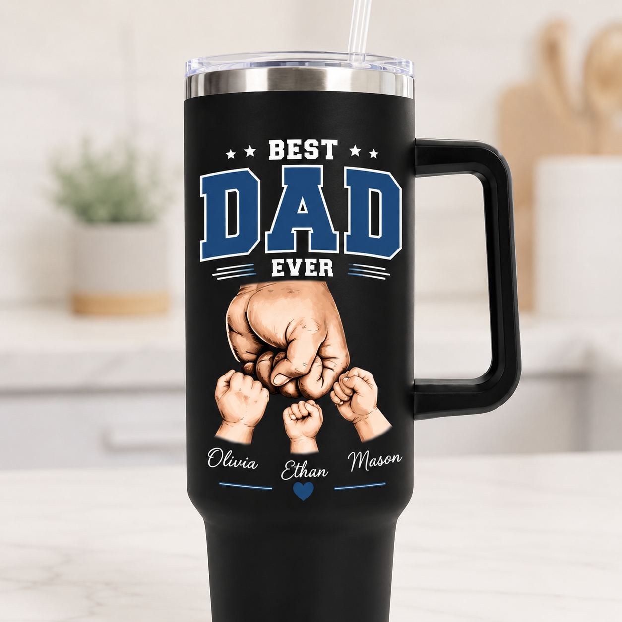 Custom Best Dad 40oz Tumbler, Personalized Dad Tumbler, Father’s Day Gift TOM99
