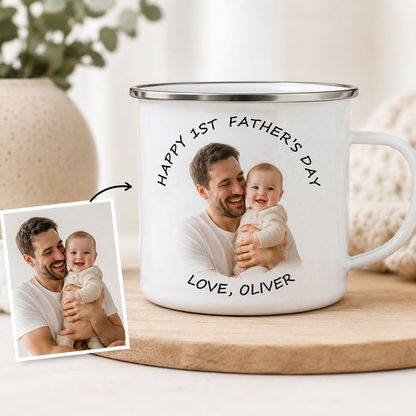 Personalized Dad Camp Mug 12oz, Custom Dad Enamel Cup, Gift For Dad TOM99