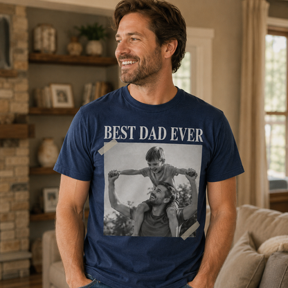 Custom Photo Best Dad Wash T-Shirt, Personalized Dad Gifts | Gift For Dad TOM99