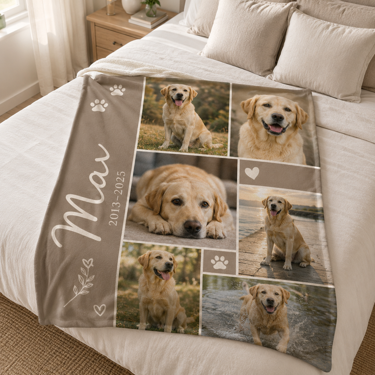 Custom Photo Dog Memories Blanket | Personalized Dog Lovers Gifts | Gift For Dog Lovers TOM99