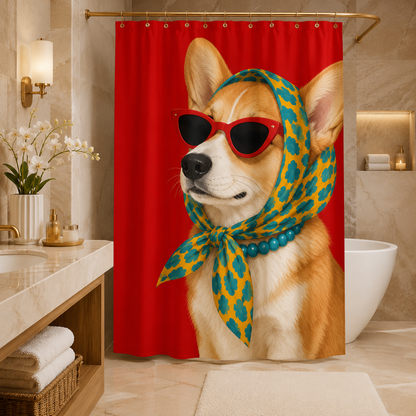 Custom Photo Dog Shower Curtain | Gift For Dog Lovers