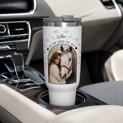 Custom Photo Girl Horse 30oz Tumbler | Gift For Horse Lovers | Pet Lover Gifts TOM99