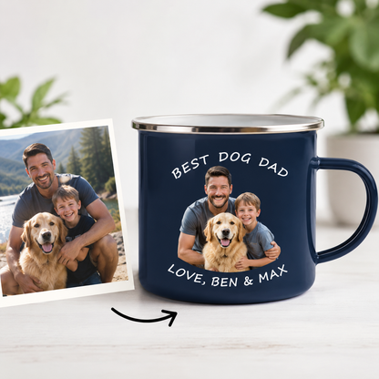 Personalized Dad Camp Mug 12oz, Custom Dad Enamel Cup, Gift For Dad TOM99