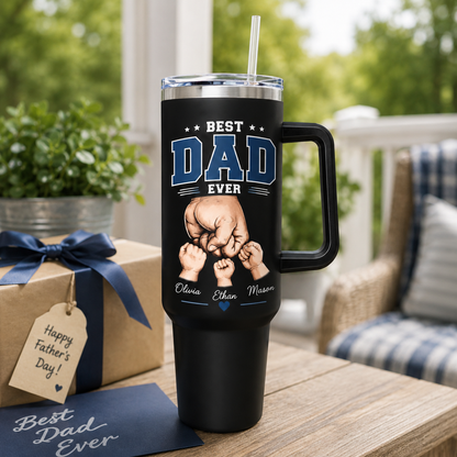 Custom Best Dad 40oz Tumbler, Personalized Dad Tumbler, Father’s Day Gift TOM99