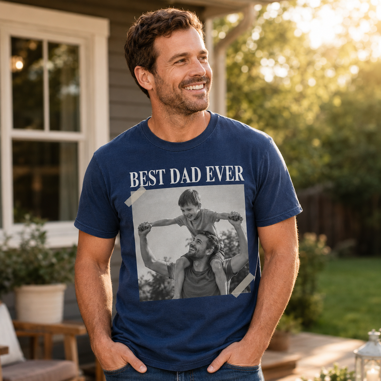 Custom Photo Best Dad Wash T-Shirt, Personalized Dad Gifts | Gift For Dad TOM99