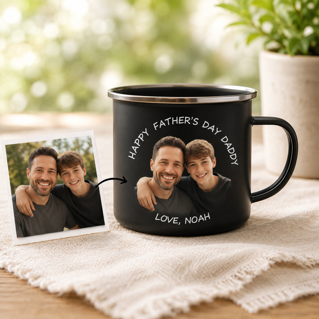 Personalized Dad Camp Mug 12oz, Custom Dad Enamel Cup, Gift For Dad TOM99