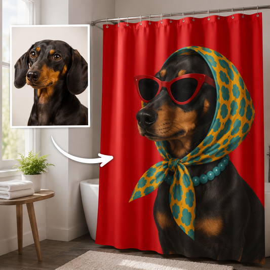 Custom Photo Dog Shower Curtain | Gift For Dog Lovers