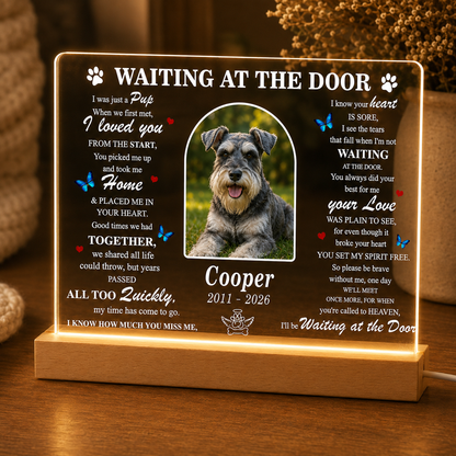 Custom Photo Dog Memory Wooden LED Light | Personalized Dog Photo LED Night Light | Pet Loss Sympathy Gift TOM99 (Copy)