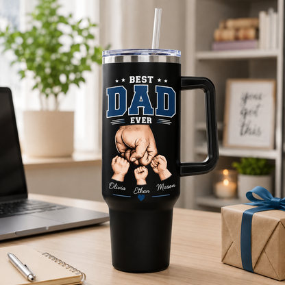 Custom Best Dad 40oz Tumbler, Personalized Dad Tumbler, Father’s Day Gift TOM99