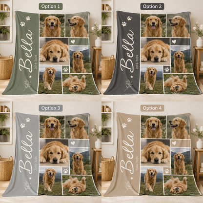 Custom Photo Dog Memories Blanket | Personalized Dog Lovers Gifts | Gift For Dog Lovers TOM99