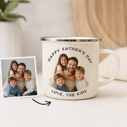 Personalized Dad Camp Mug 12oz, Custom Dad Enamel Cup, Gift For Dad TOM99