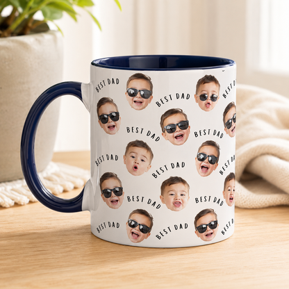 Custom Photo Best Dad Mug, Personalized Mug Mug For Husband Dad Grandfather TOM99