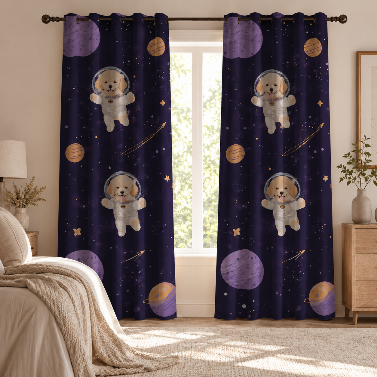 Custom Photo Dog Window Curtain | Gift For Dog Lover
