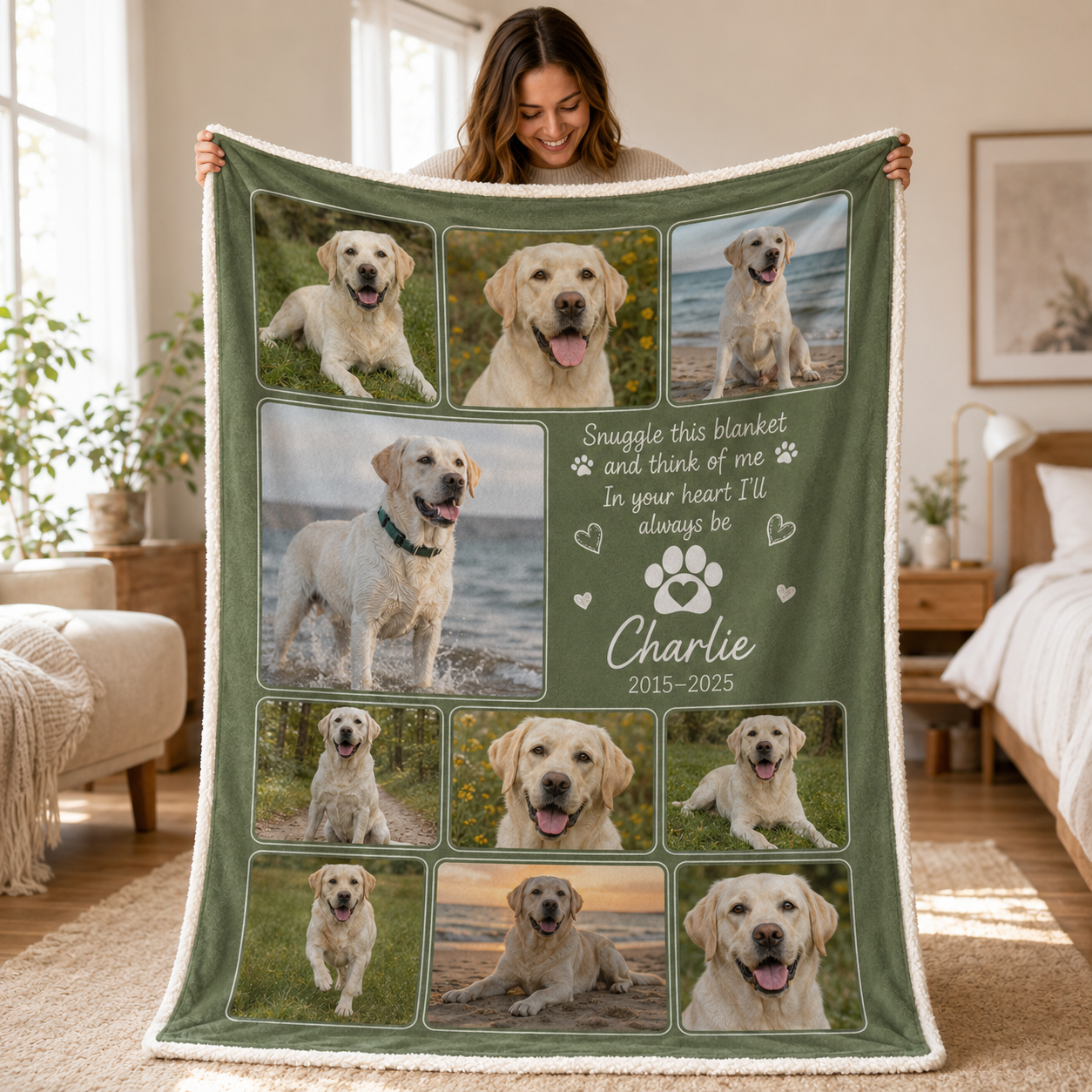 Custom Photo Dog Memories Blanket | Personalized Dog Lovers Gifts | Gift For Dog Lovers TOM99