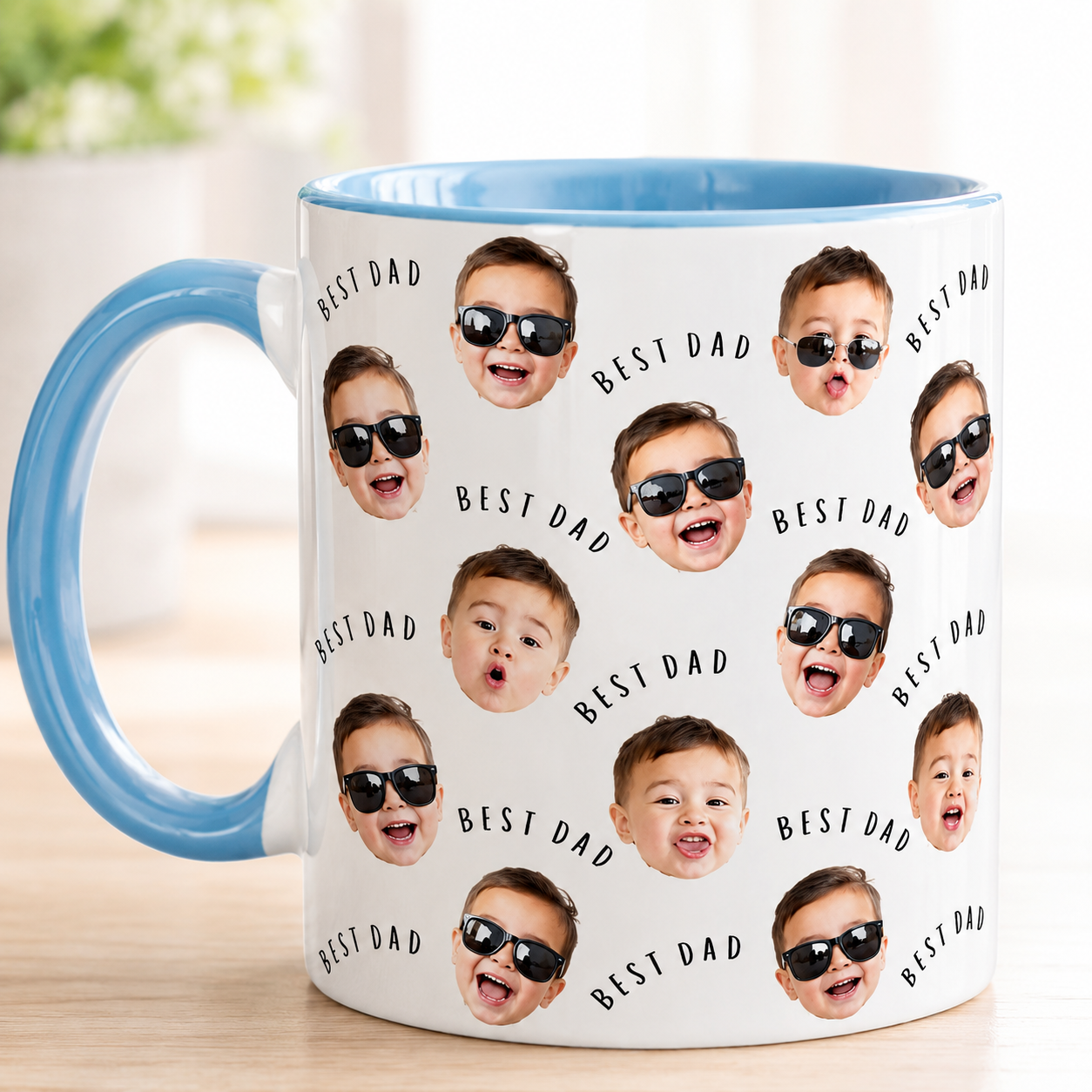 Custom Photo Best Dad Mug, Personalized Mug Mug For Husband Dad Grandfather TOM99