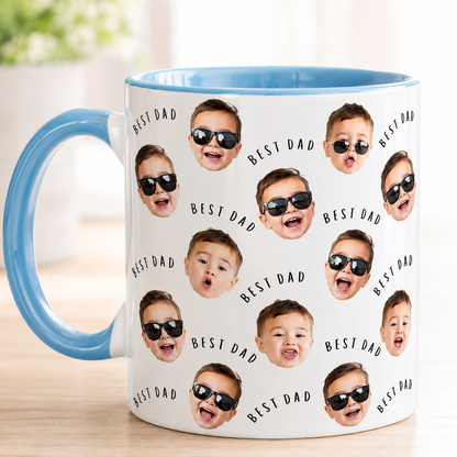 Custom Photo Best Dad Mug, Personalized Mug Mug For Husband Dad Grandfather TOM99