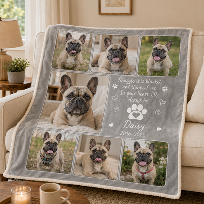 Custom Photo Dog Memories Blanket | Personalized Dog Lovers Gifts | Gift For Dog Lovers TOM99