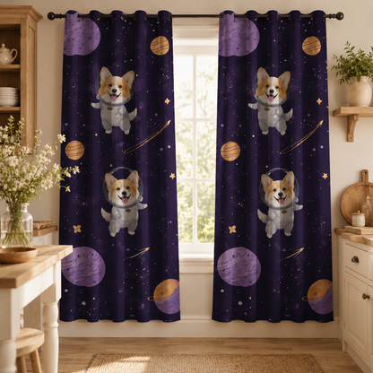 Custom Photo Dog Window Curtain | Gift For Dog Lover